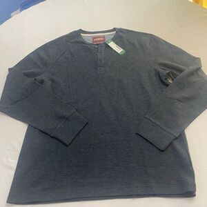 NWT Alesbury Bryant Waffle Knit Henley Navy Size XL New